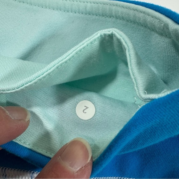 Lululemon Wunder Under 21” Crop Legging Blue White Low Rise - Picture 3 of 7